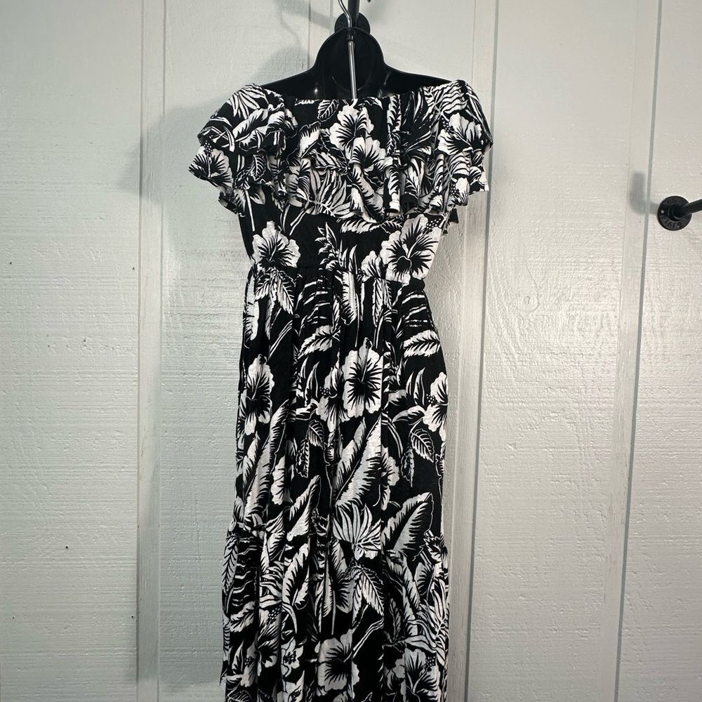 Lauren Ralph Lauren Women's Black and White Floral Jersey r Dress Size 2 NWT - Picture 7 of 11